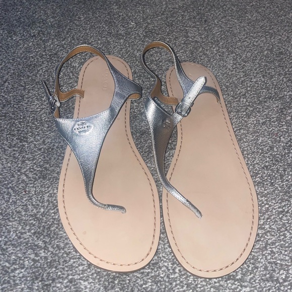 Metallic Leather Coach Sandals (NWT) - Size 11 - Picture 2 of 5